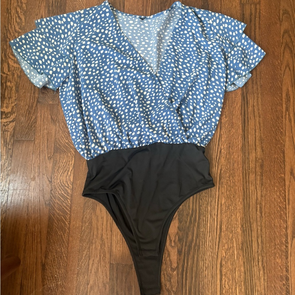 Blue and Black Bodysuit